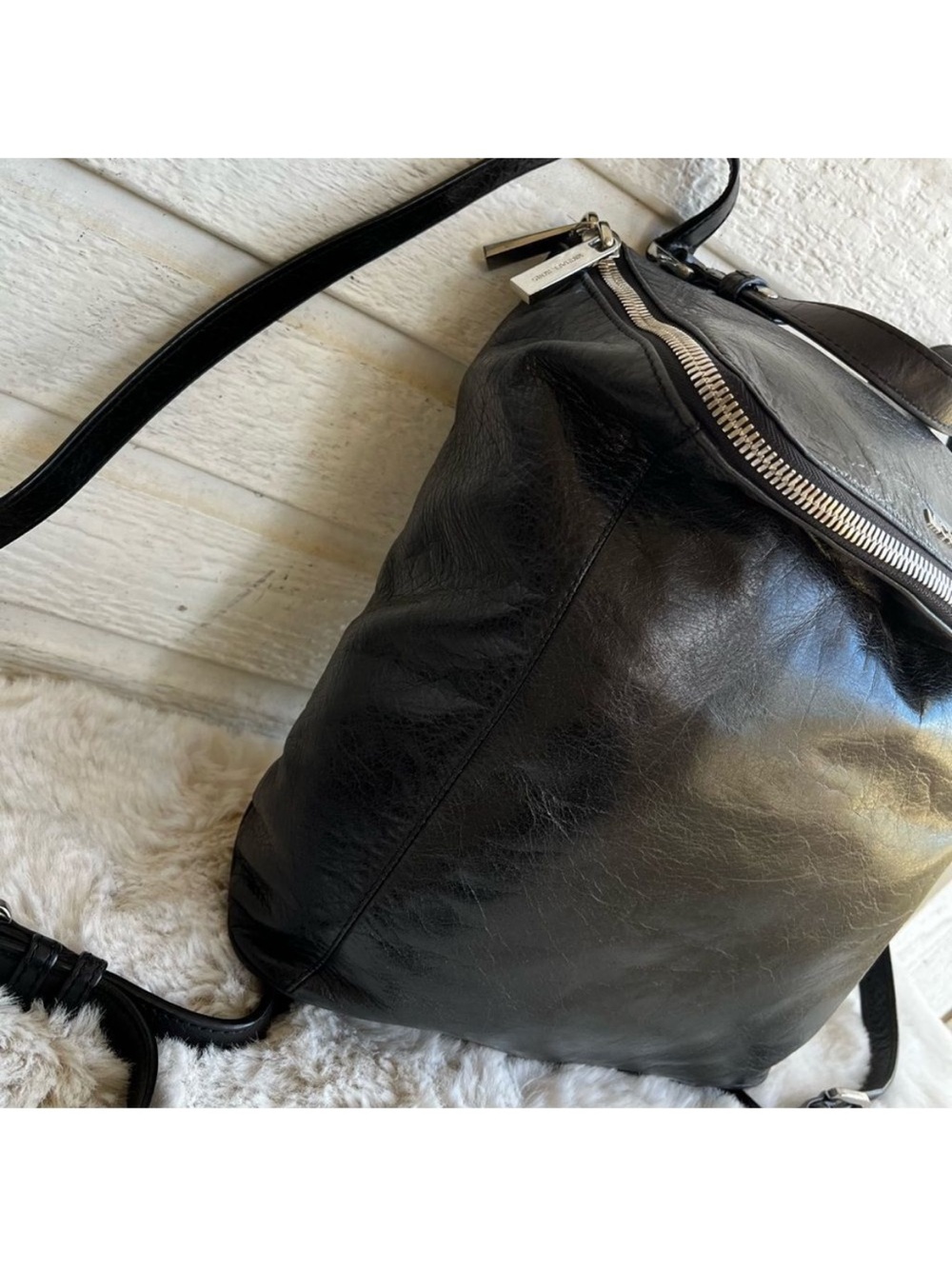 MICHAEL KORS Lisbeth Sable Tribeca Quinn Backpack Shoulder Bag Black Leather - Picture 4 of 10